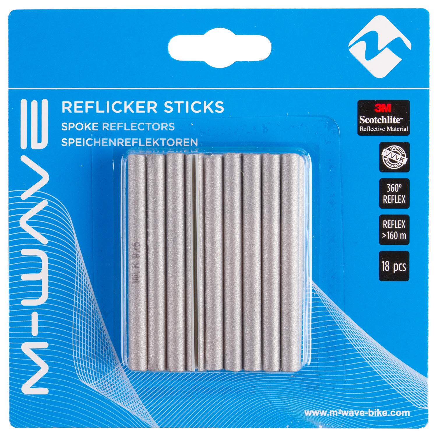 M-WAVE SPOKE REFLECTORS SET 18 PCS. IN BLISTER