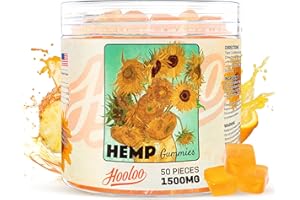 HOOLOO Hemp Gummies - High Potency 2500MG Natural Tasty Fruit Flavors Vitamins, Omega 3 for Deep Bedtimes, Focus, Unwind, Made in USA