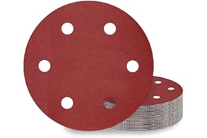 AWUTZUT 9 Inch Sanding Disc 180 Grit Hook and Loop Sandpaper for 6 Holes Drywall Sander Remove Popcorn Ceiling Sheetrock (30PCS)