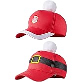 Hicarer Christmas Santa Baseball Cap 2 Pieces Xmas Hats for Adults Red Christmas Baseball Cap Vintage Santa Baseball Hat