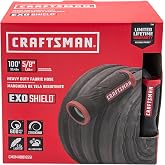 CRAFTSMAN ExoShield Fabric Hose - Industrial-Grade, 100 Feet x 5/8 Inch | EXOSHIELD Coating, Superior Flexibility, 600 PSI Rating, Two-Ply Construction, Prevents Lasting Kinks, UV-Resistant