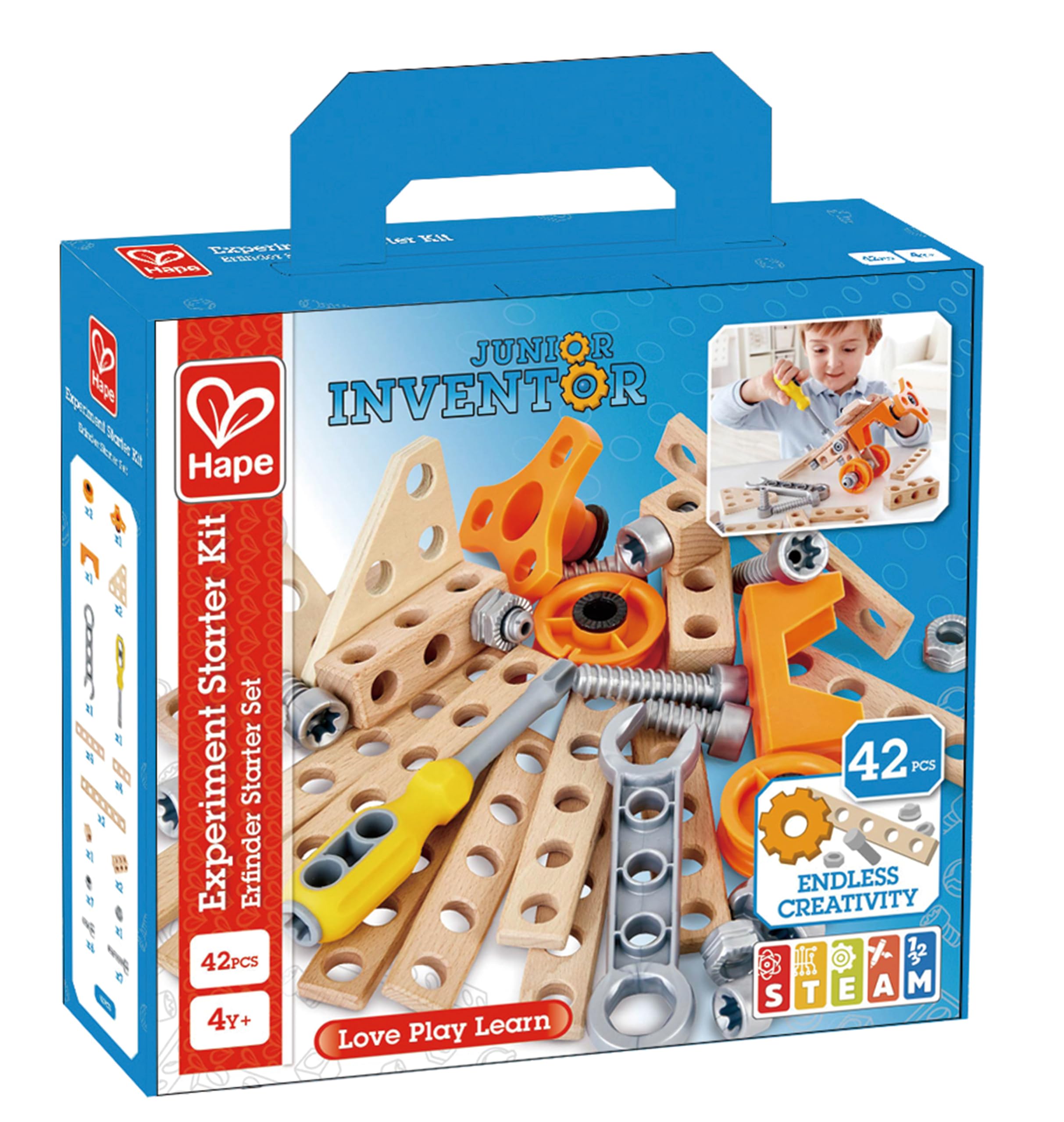 Hape Junior Inventor Starter Kit - Wooden Building Set