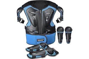 ElCYCO Kids Motorcycle Armor Suit Dirt Bike Gear Chest Protector Motocross for Kids Dirt Bike Chest Protective Gear with Elbow Knee Pads Guards for Cycling