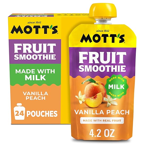 MOTT’S FRUIT SMOOTHIES VANILLA PEACH, 4.2 OZ CLEAR...
