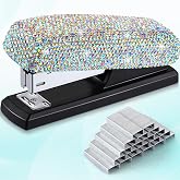 Yexiya AB Color Sparkle Bling Stapler Glitter Cute Desk Accessories | Mini Rhinestone Stapler, Fun Bedazzled Christmas School Office Supply Prize &amp; Gift, for Women Friend Staff, with 1000 Staple