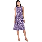 London Times Womens Sleeveless Fit and Flare Dress