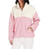 TAQCUX Womens Colorblock Fleece Jacket Half Zip Mockneck Sherpa Pullover Hiking Outdoor Sweatshirts with Pockets