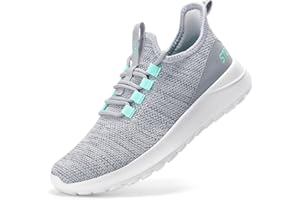 STQ Running Shoes for Women Auch Support Slip on Sneakers Walking Tennis Breathable Athletic Gym Shoes