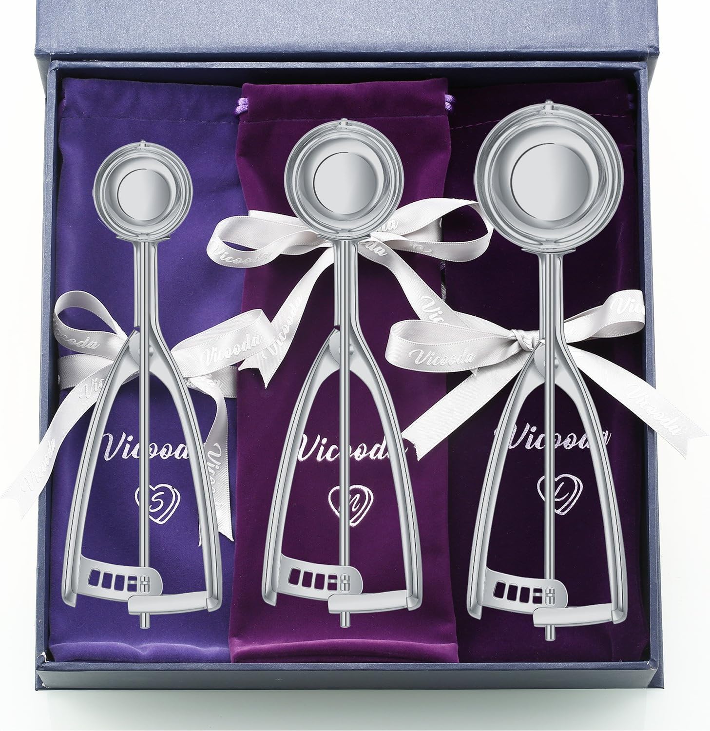 Ice Cream Scoop Cookie Scoop Melon Scoop - 18/8 Stainless Steel - Premium Gift Package (Set of 3)