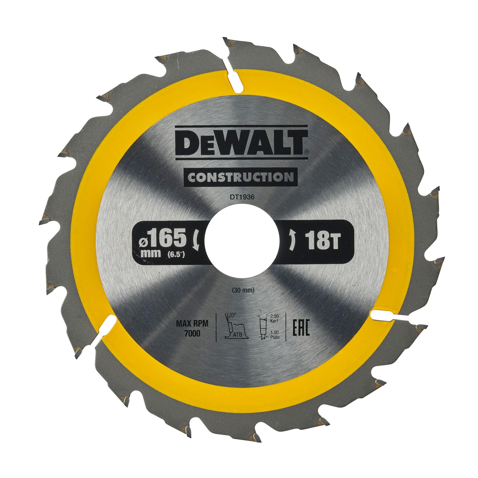 Dewalt DT1936 Circular SAEGE Blade Handkr 165/30 mm 18WZ, 1 Piece