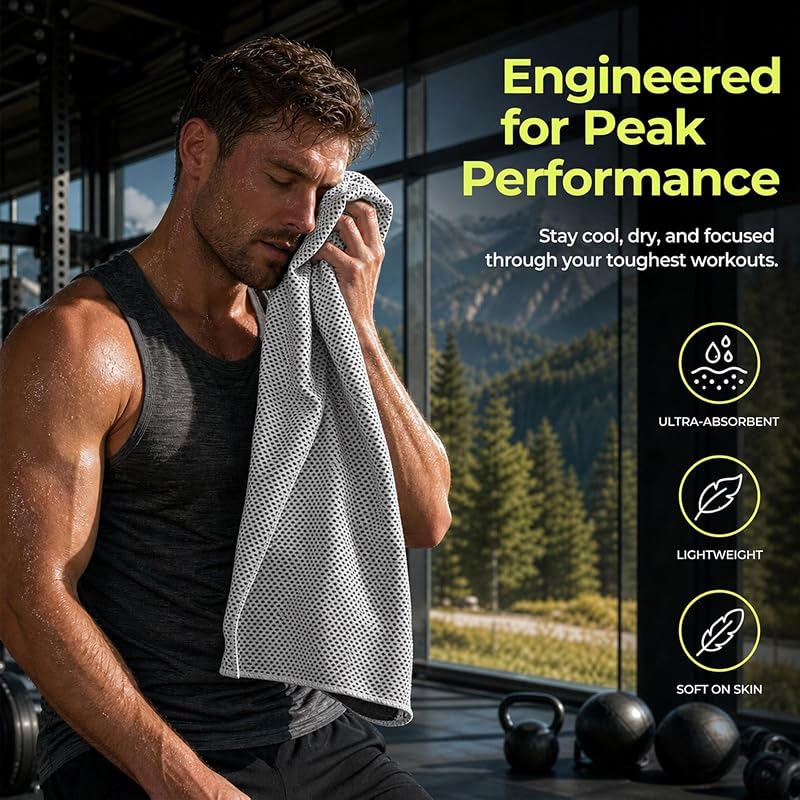 Serviette Rafraîchissante 4 Pièces,Cooling Towel Microfibre Séchage Rapide,Serviette Froide Respirante pour Sport Fitness Running Yoga,Serviette Sport Portable 30 x 90 cm avec Étui Silicone