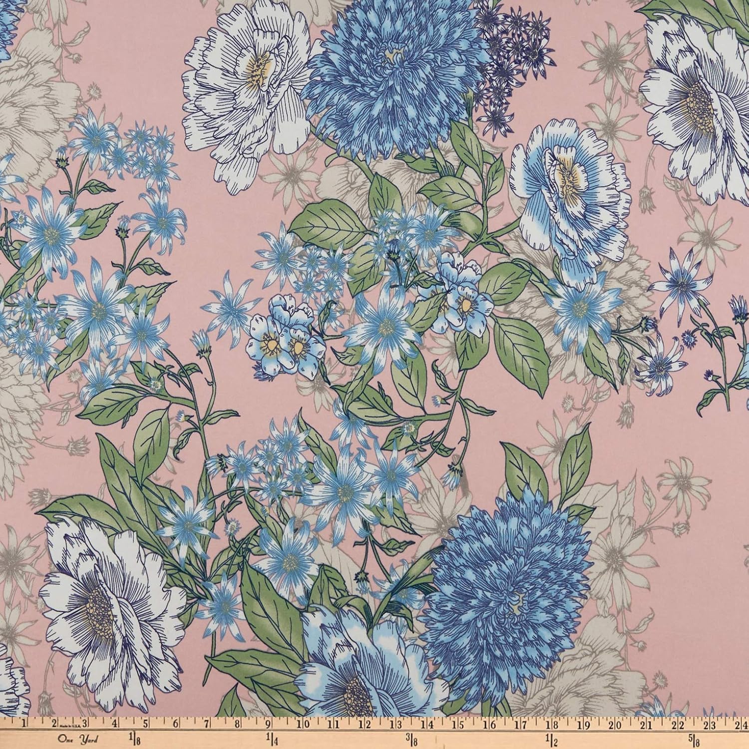 floral denim fabric