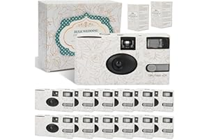 ENTALLOR 12 Pack Disposable Cameras for Wedding Bulk, 35mm Golden Rose Single-Use Film Cameras with Flash, One Time Cameras for Birthday Party Baby Shower Gathering Wedding, lSO 400 Film,17 Exposures