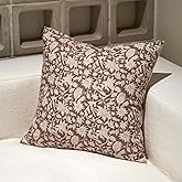 Amor Virisso Floral Throw Pillow Covers 18x18 Couch Pillows for Living Room Decorative Accent Pillow Covers Block Print Farmhouse Neutral Pillow Covers Sofa Pillows 1PC, Brown