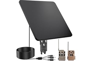 KJK 6W Trail Camera Solar Panels, Solar Battery Charger 12 Volt, Waterproof Hunting Accessory, Ideal for 24/7 Wildlife Monitoring, Compatible with All Wireless/Cellular Trail Cameras, 10000mAh Battery