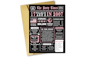 GlightG Jumbo 17th Birthday Card, Happy 17th Birthday Gifts for Her, Funny 17th Birthday Decorations for Girls, 17 Year Old Birthday Gifts for Daughter