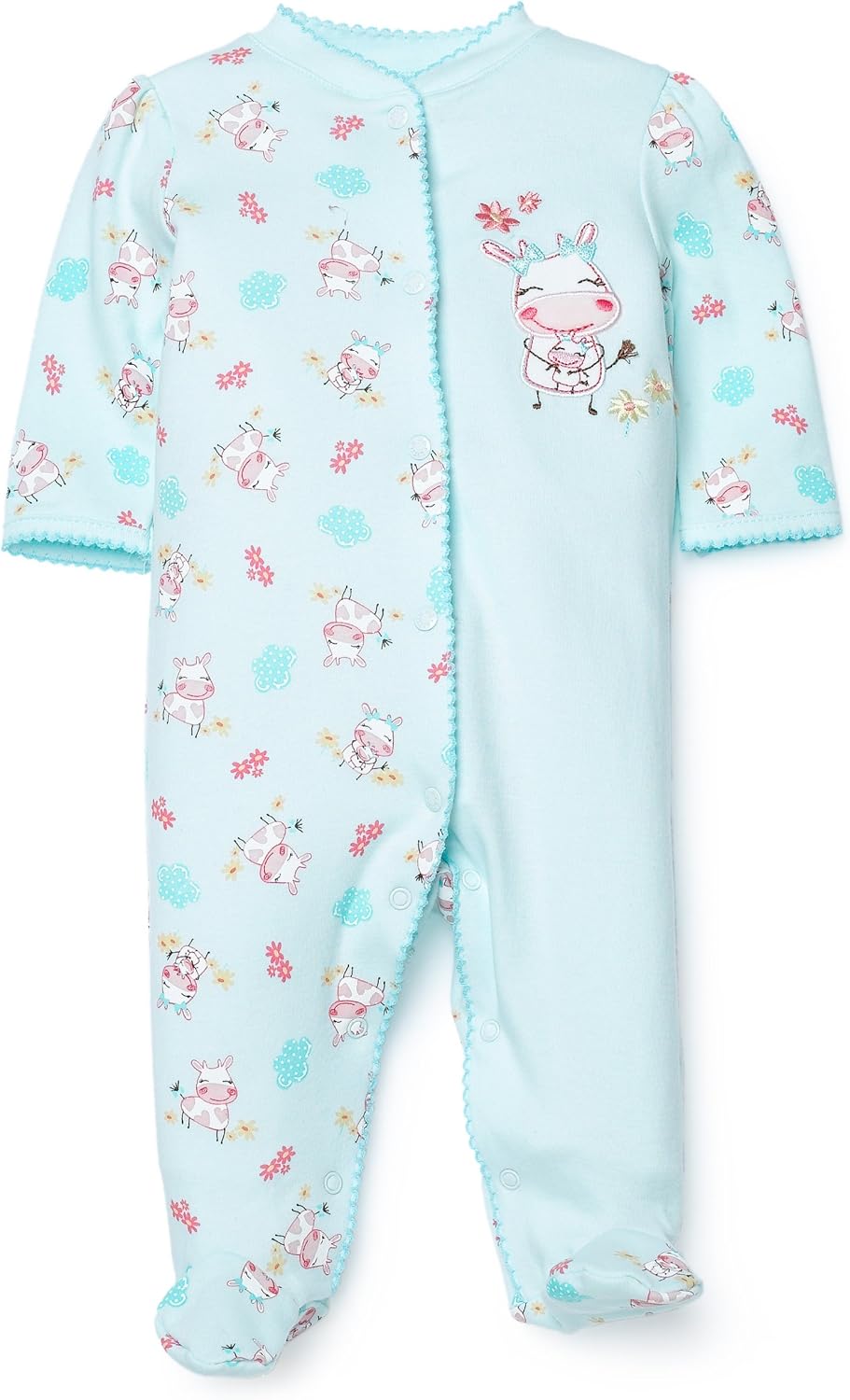 cow print baby grow