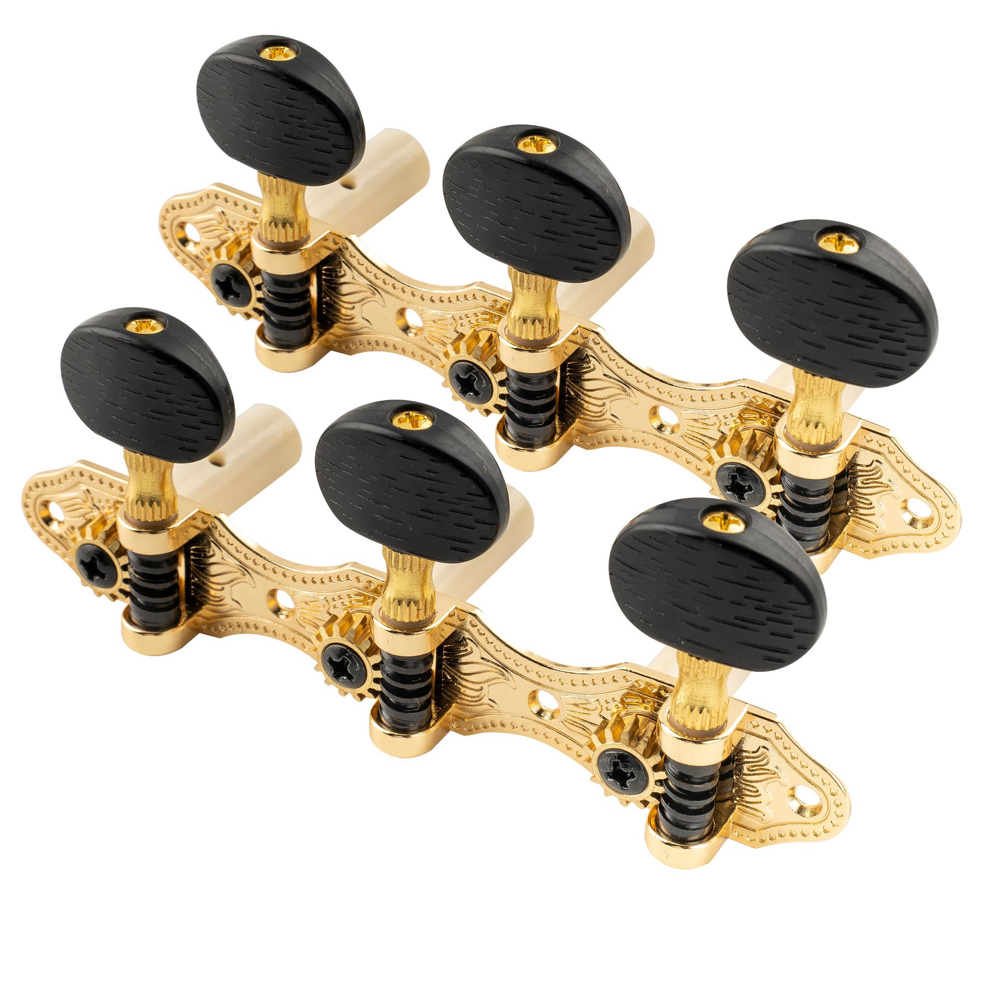Musiclily Pro 3X3 Baker Style Classical Guitar Tuners Tuning Keys Machine Heads Set, Gold