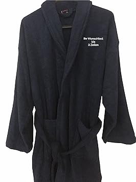 Nashville print factory Bademantel Morgenmantel Bestickt mit Ihrem Wunschtext | Name | Partner-Look Sauna Bad (3XL / 4XL)