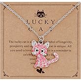 HUTIMY Cat Birthstone Necklace for Women Gifts Kitty Cats Dog Pendant Jewelry Cat Lover Necklace