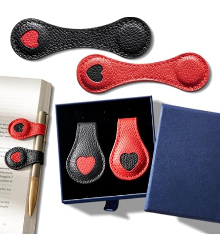 3pcs Leather Magnetic Bookmarks, 3.94x1.18 Inch Double-Sided