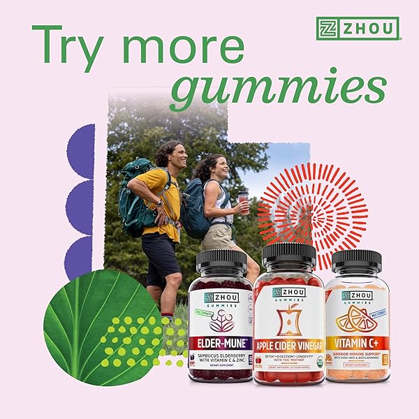 ZHOU D3+K2 – VITAMIN D3 K2 SUPPLEMENT FOR WOMEN & MEN, IMMUNE SUPPORT VIT D3 AND K2 GUMMY, GELATIN FREE FORMULA WITH 5000 IU OF D3 AND MK-7 – 60 VEGGIE GUMMIES (PACK OF 1)