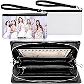 Sweetude Sublimation Wallet Leather Zipper Blank Card Holder Bag Women's Travel Clutch Wristband DIY Craft for Women Gift Office Travel Work Supplies (2 Pcs)