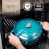 Nuovva Enamelled Cast Iron Dutch Oven 5 Qt Teal 24cm with Lid view 5