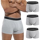 IRISMORII Mens Absorbent Incontinence Underwear Washable Open Fly Leakage Protective Briefs Adult Leak Proof Boxer (3 Gray, M)