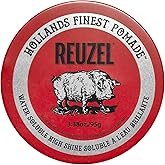 REUZEL Red Pomade, Medium All Day Hold, Water Soluble Styling, High Shine and Flake Free, Easy To Wash Out, For All Hair Types