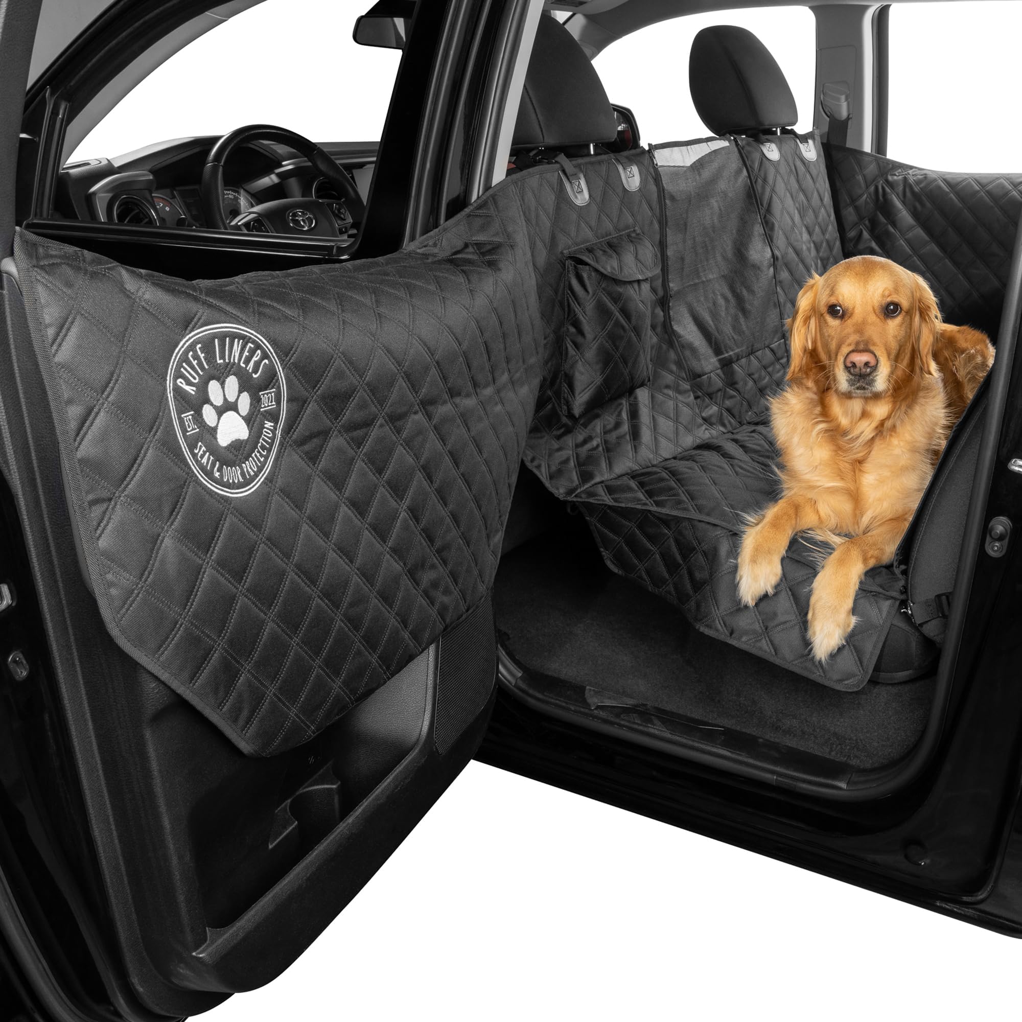 Photo 1 of Ruff Liners Standard Dog Seat Cover, Black – As Seen on Shark Tank – Back Seat Protector for Cars, Mid-Size SUVs, & Mid-Size Trucks – Waterproof, Touch Fasteners, & Belt Slots – Sturdy Dog Hammock