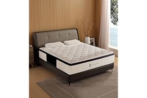 KOANTTI King Size Mattress,14 Inch Memory Foam Hybrid White King Mattresses,Pocket Spring in a Box for Sleep Supportive Pressure Relief,Medium Firm Mattress.