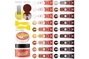 GRPOCHE Wood Furniture Repair Kit, 18 Colors Wood Filler, Hardwood Laminate Floor Repair Kit, Wood Putty Filler Repair Scratch, Cracks, Discoloration for Wood Furniture, Door, Cabinet, Floor, Table Surface