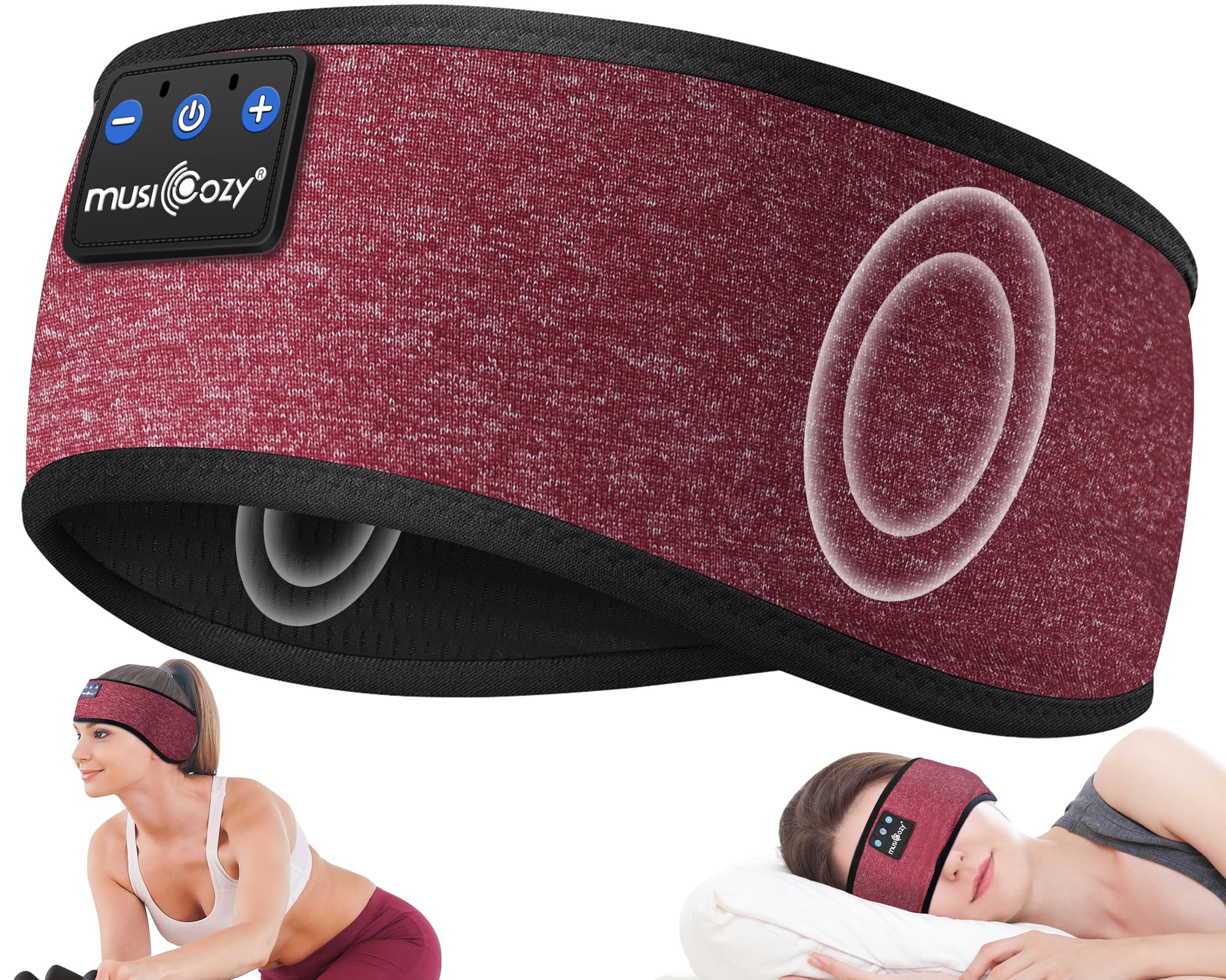 MUSICOZY Sleep Headphones Bluetooth Headband Headphones for Side Sleepers