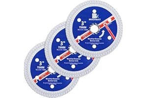 Super Thin Diamond Porcelain Saw Blade with X Teeth,BRSCHNITT3pcs 3 Inch (75mm) x Arbor 10mm Angle Grinder Diamond Cutting Di