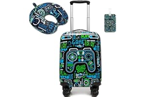 Inprof Kid’s Luggage Set 2 Piece Suitcase Set 16’’ Hardside Luggage with Spinner Wheels Girls Boys Carry on Luggage Travel Rolling Luggage Airline Approved