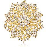 HAISWET Womens Flower-shape Statement Brooch Pin Crystal Brooch for Women