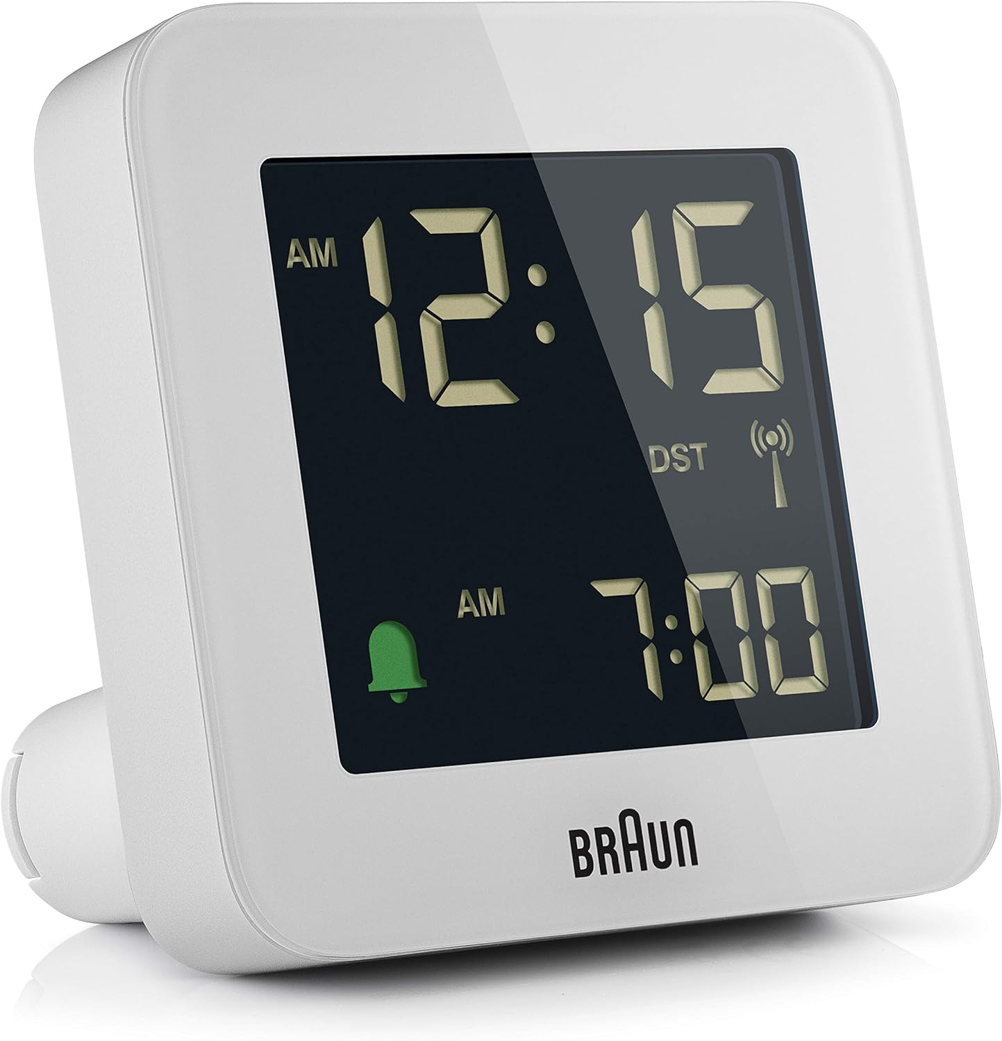 Braun Travel Alarm Clock, White, L H 7,5 x P 4,5 cm BigaMart