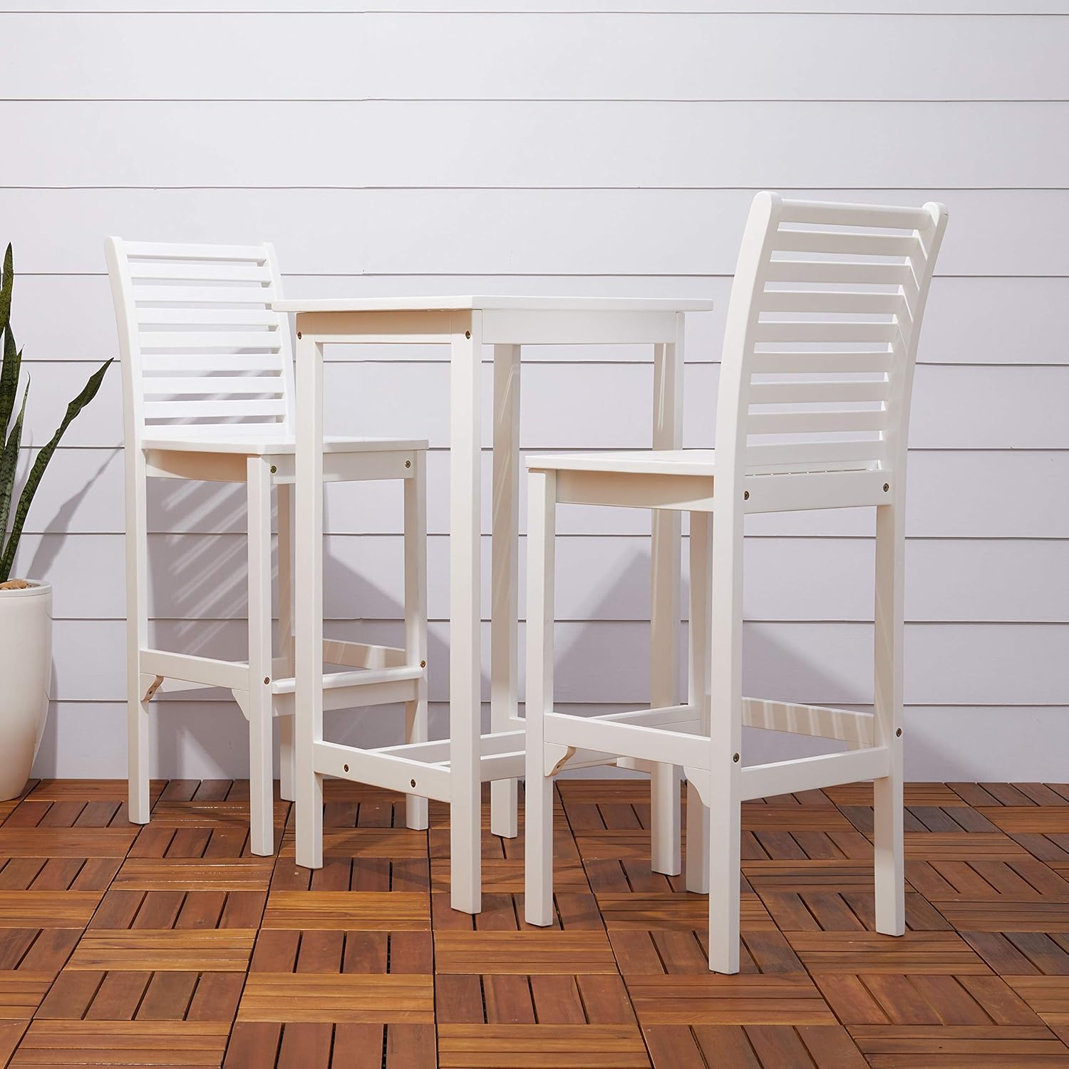 Vifah V1357 Bradley Outdoor Wood Bar Table: Garden & Outdoor