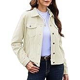 YUCOLEN Women's Corduroy Jacket Shacket - Trendy Cropped Button Down Coat Dressy Long Sleeve Shirts Casual Tops Outfits 2026