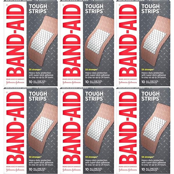 BAND-AID BRAND STERILE TOUGH STRIPS ADHESIVE BANDAGES FOR FIRST AID & WOUND CARE, DURABLE PROTECTION & COMFORT FOR MINOR CUTS & SCRAPES, HEAVY-DUTY FABRIC BANDAGES, EXTRA LARGE, 10 CT