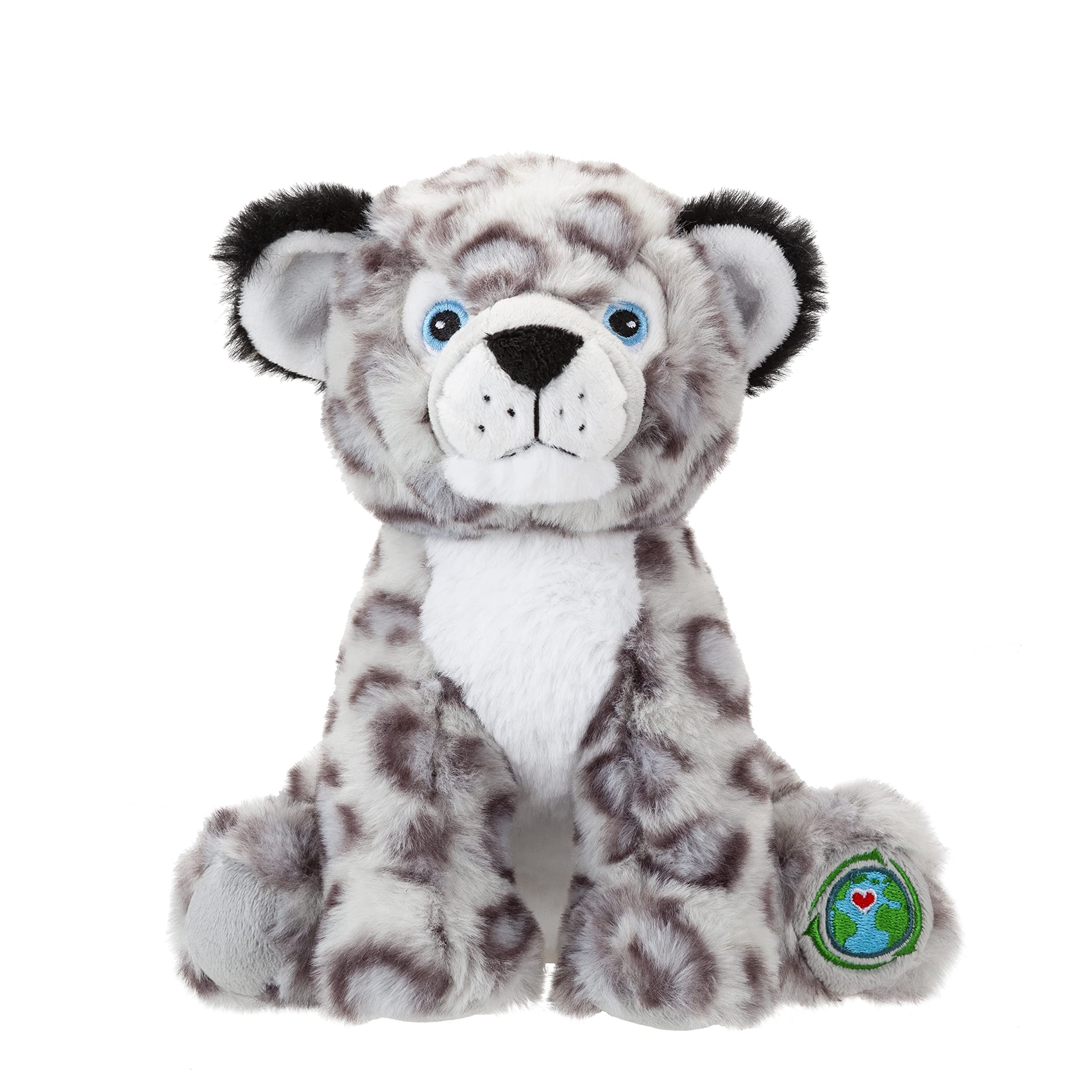 PMS VFM - Snow Leopard 28cm Eco Friendly Toy - Super Soft Cuddly Grey & White Animal Fluffy Plush With Embroidered Details 100% Recycled Material - Your Planet
