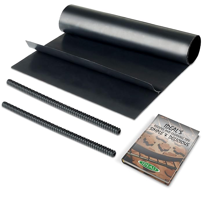 IDEALI Oven Protector Set: 2 Non-Stick Oven Liners + FREE 2 Oven Rack Guards & EBOOK| BPA-Free, Easy 2 Clean & Dishwasher Safe| Top Liner Kit For Electric, Gas, Grill, Microwave and Toaster Ovens.