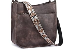 Telena Crossbody Purses for Women Trendy Vegan Leather Purses Bucket Hobo Bags Handbags with Adjustable Guitar Strap