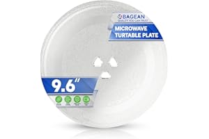 BAGEAN Small Microwave Plate Replacement 9.6 Inch Fits Microwave Glass Turntable From Many Brands - Perfect Fit Oven Microwave Plates Cooking Tray Replaces the Microwave Turntable Plate Round Dish 9 5/8”