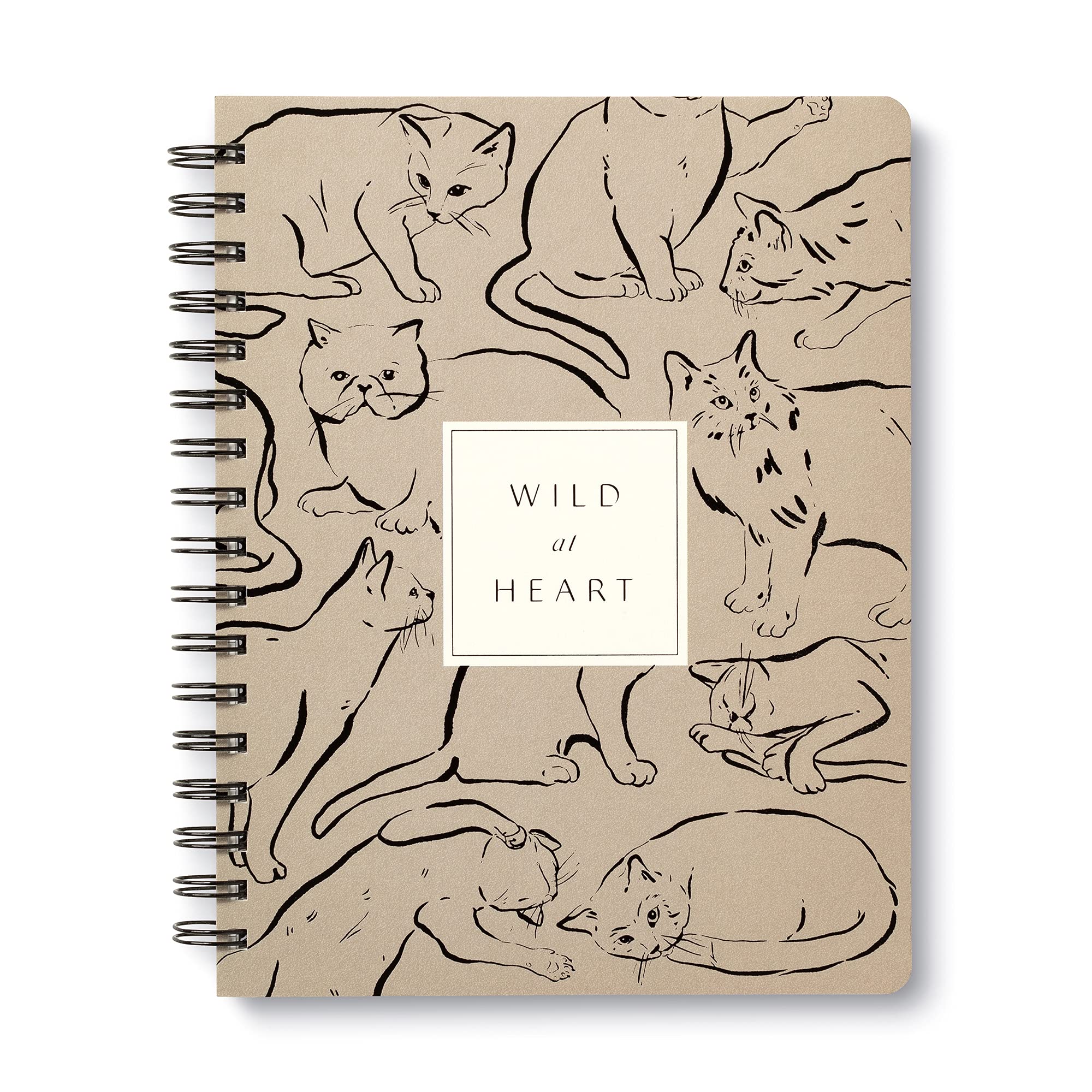 Compendium Spiral Notebook - Wild at Heart — A Designer Spiral Notebook with 192 Lined Pages, College Ruled, 7.25”W x 9.25”H
