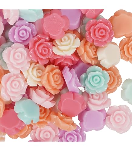 100 Stück Mini Blumen Harz Charms, 6 Mm – Flache Rückseite Für Schleim, Schmuck, Nägel, Basteln