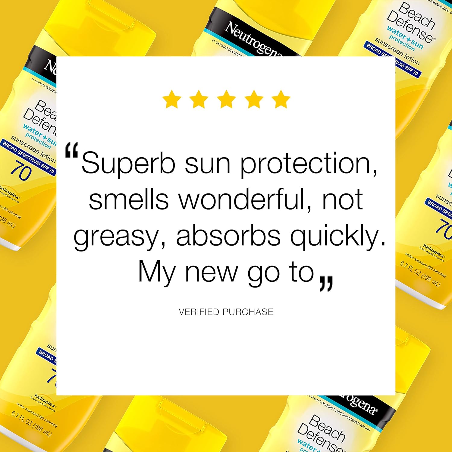 Neutrogena Beach Defense Water Resistant Sunscreen Body Lotion with Broad Spectrum SPF 70, Oil-Free and Fast-Absorbing, 6.7 oz: Beauty