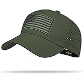 UALON American Flag Trucker Hat, Quick Dry Baseball Cap for Men & Women, Laser Cut Mesh Waterproof Snapback Hats