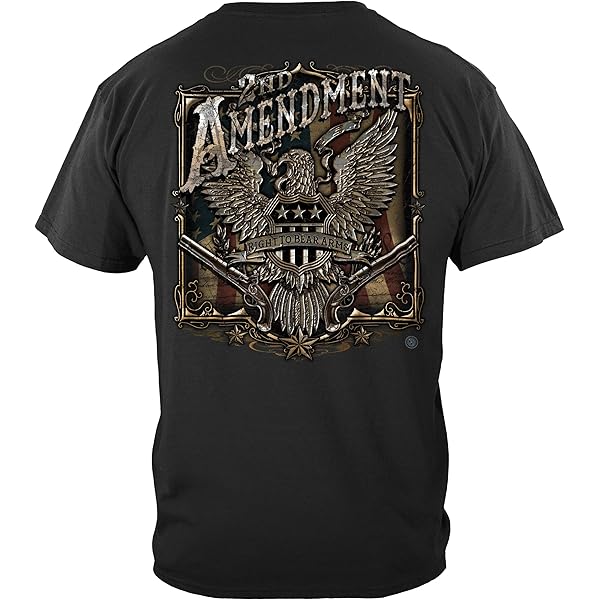 00s 2ND AMENDMENT フレイム 袖プリ L/S Tシャツ イーグル Buck Wear NRA 2nd Amendment Eagle USA Flag Bear Arms Gun